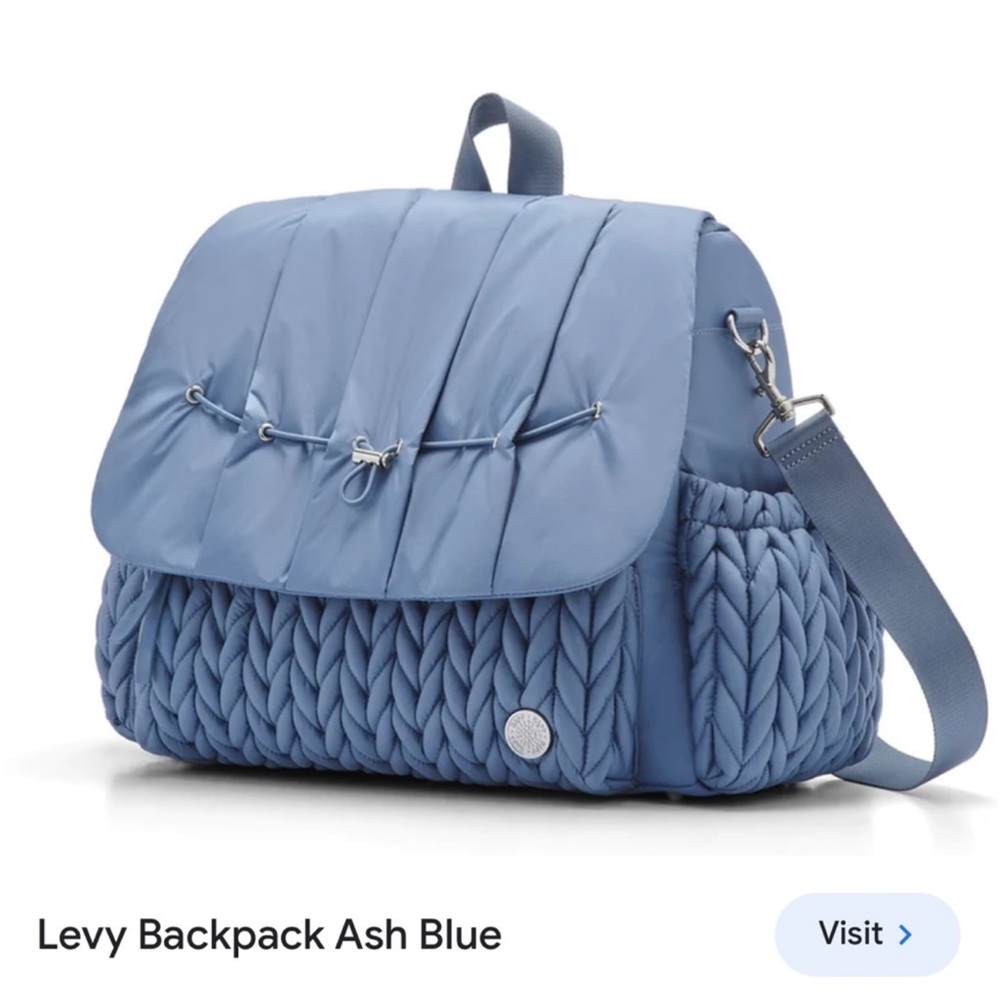 Happ brand Levy Ash blue backpack diaper bag
